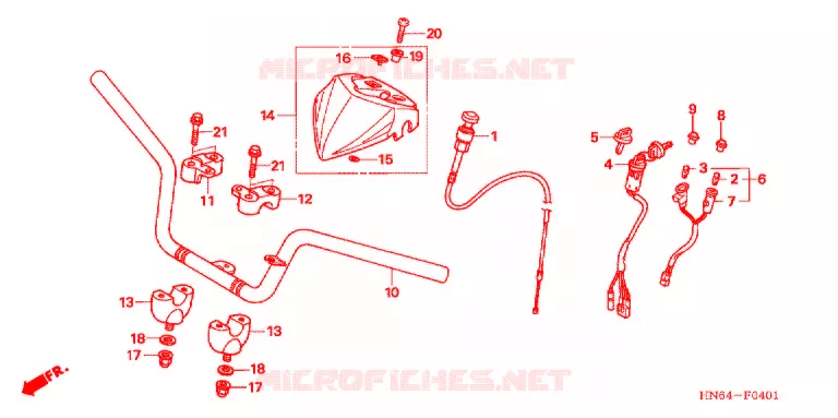 GUIDON ('06-'08) Honda ATV 250 FOURTRAX 2008  TRX250EX8