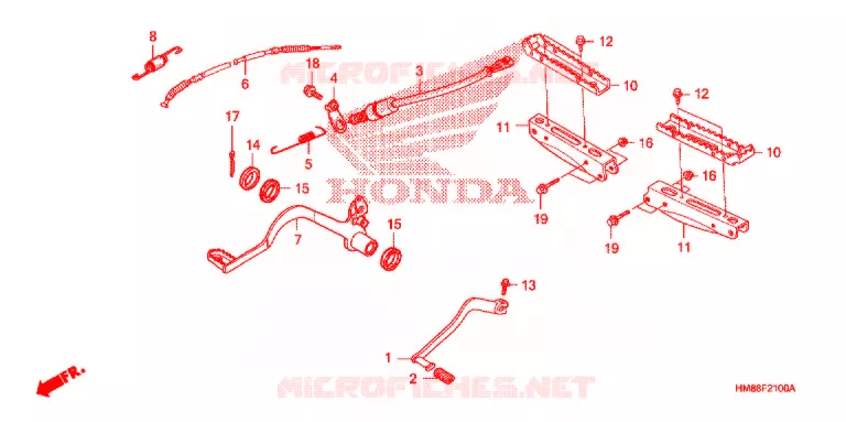 PEDALE - REPOSE PIED Honda ATV 250 FOURTRAX 2009  TRX250TE9