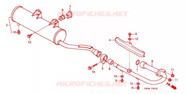 SILENCIEUX D'ECHAPPEMENT Honda ATV 250 FOURTRAX 2004  TRX250TM4