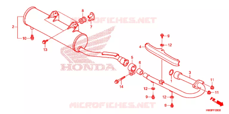 SILENCIEUX D'ECHAPPEMENT Honda ATV 250 FOURTRAX 2014  TRX250TME