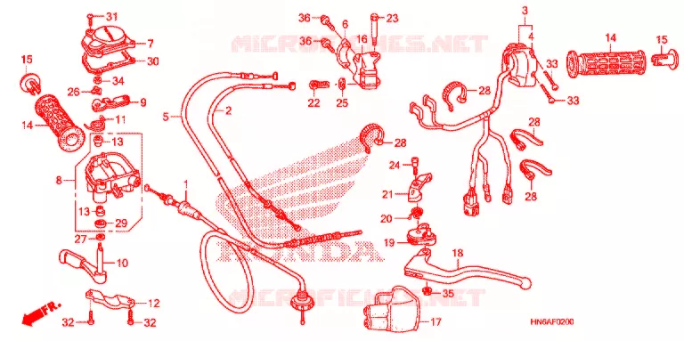 LEVIER DE GUIDON - CABLE - COMMODO Honda ATV 250 FOURTRAX 2013  TRX250XD