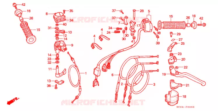 COMMODOS - POIGNEES Honda ATV 250 FOURTRAX 1992  TRX250XN