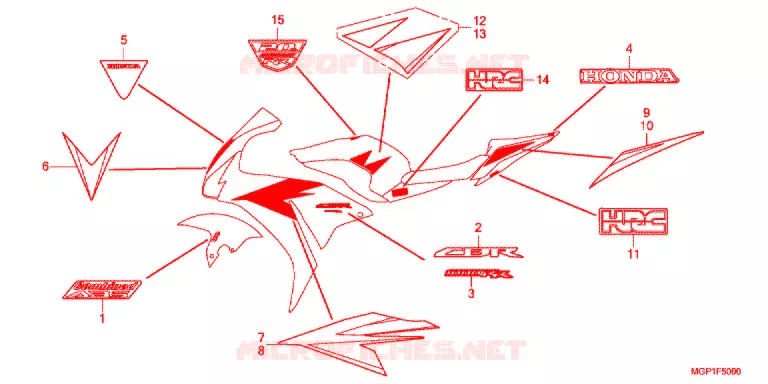 AUTOCOLLANTS (CBR1000RRC/RAC) Honda MOTO 1000 CBR 2012  CBR1000RAC