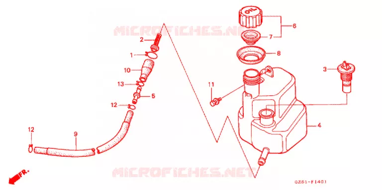 RESERVOIR D'HUILE (SZ50P/R/T) Honda SCOOTER 50 TACT 1994  SZ50R_II