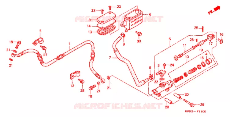 MAITRE CYLINDRE DE FREIN ARRIERE Honda MOTO 200 PHANTOM 2002  TA2003