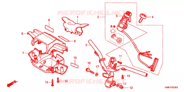 GUIDON Honda SCOOTER 50 GYRO 1985  TB50MF