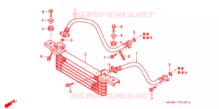 RADIATEUR D'HUILE Honda ATV 350 FOURTRAX 2005  TRX350FM4