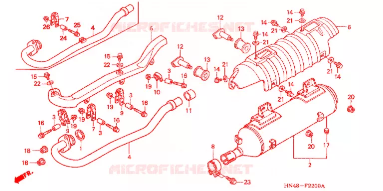 SILENCIEUX D'ECHAPPEMENT Honda ATV 350 FOURTRAX 2005  TRX350FM4