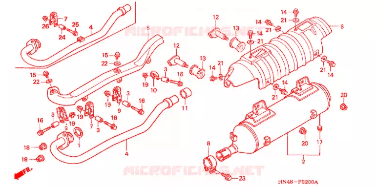 SILENCIEUX D'ECHAPPEMENT Honda ATV 350 FOURTRAX 2004  TRX350FM4