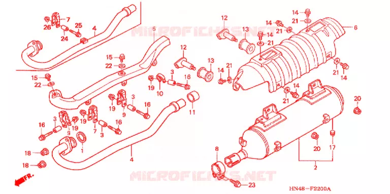 SILENCIEUX D'ECHAPPEMENT Honda ATV 350 FOURTRAX 2004  TRX350TM4
