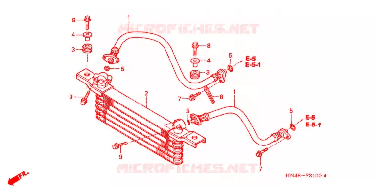 RADIATEUR D'HUILE Honda ATV 350 FOURTRAX 2005  TRX350TM5