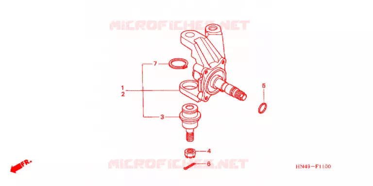 ARBRE DE ROUE  (2WD) Honda ATV 350 FOURTRAX 2006  TRX350TM6