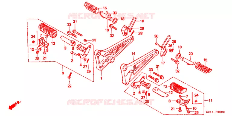 REPOSE PIED Honda MOTO 125 CB 1990  CB125TJ