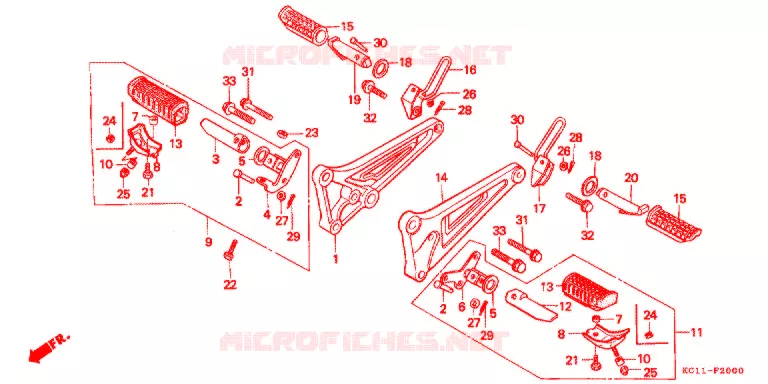 REPOSE PIED Honda MOTO 125 CB 1992  CB125TM_DS