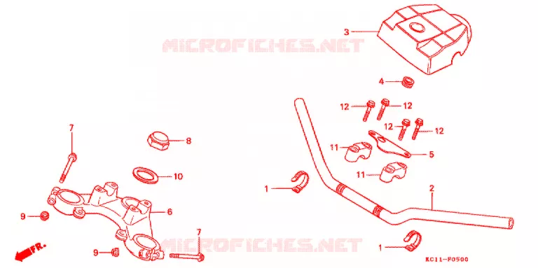 GUIDON - TE DE FOURCHE Honda MOTO 125 CB 1995  CB125TP_DS