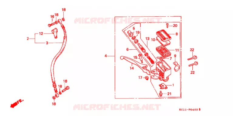 MAITRE CYLINDRE DE FREIN AVANT Honda MOTO 125 CB 1996  CB125TP_DS