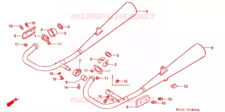 SILENCIEUX D'ECHAPPEMENT Honda MOTO 125 CB 1998  CB125TW