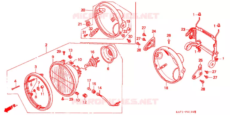 PHARE Honda MOTO 400 CB 1991  CB400FM