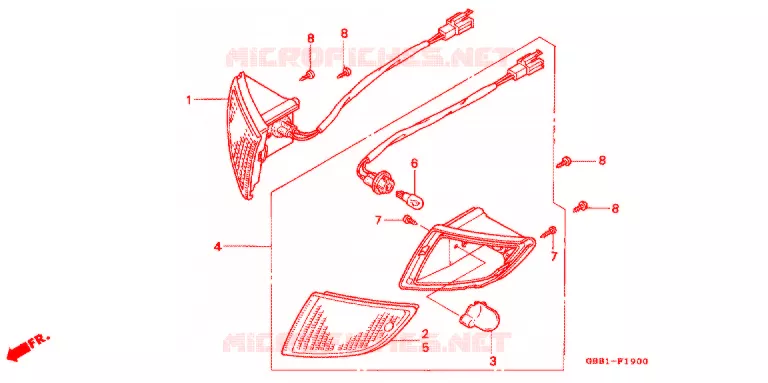CLIGNOTANT AVANT Honda MOTO 50 CABINA 1994  SCX50R