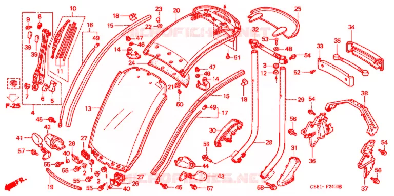 PARE BRISE - TOIT Honda MOTO 50 CABINA 1994  SCX50R