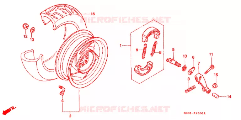ROUE ARRIERE Honda MOTO 50 CABINA 1994  SCX50R_II