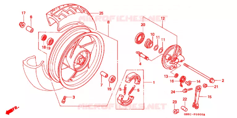 ROUE AVANT Honda MOTO 50 CABINA 1994  SCX50R_II