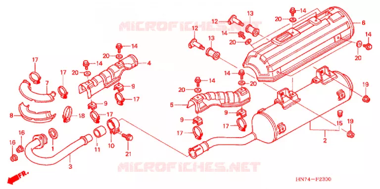 SILENCIEUX D'ECHAPPEMENT Honda ATV 400 FOURTRAX 2004  TRX400FA4
