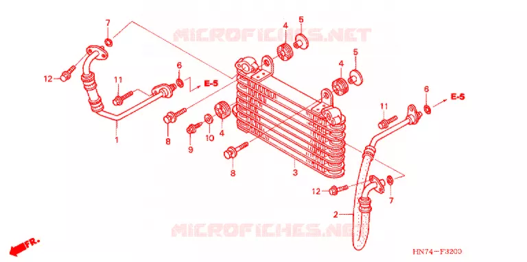 RADIATEUR D'HUILE Honda ATV 400 FOURTRAX 2006  TRX400FA6