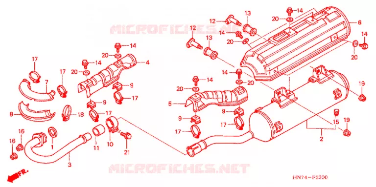 SILENCIEUX D'ECHAPPEMENT Honda ATV 400 FOURTRAX 2007  TRX400FA7