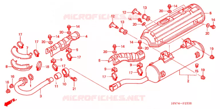 SILENCIEUX D'ECHAPPEMENT Honda ATV 400 FOURTRAX 2006  TRX400FG6
