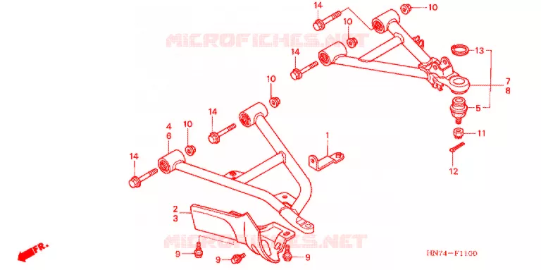 TRIANGLES AVANT Honda ATV 400 FOURTRAX 2007  TRX400FGA7