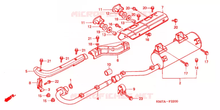 SILENCIEUX D'ECHAPPEMENT Honda ATV 400 FOURTRAX 2003  TRX400FW3