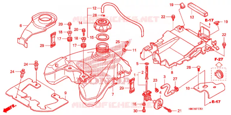 ARBRE DE ROUE ARRIERE - CHAINE SECONDAIRE Honda ATV 400 FOURTRAX 2011  TRX400X9