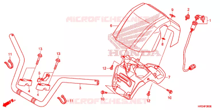 GUIDON Honda ATV 420 FOURTRAX 2014  TRX420FA1E