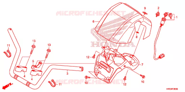GUIDON Honda ATV 420 FOURTRAX 2014  TRX420FA1E