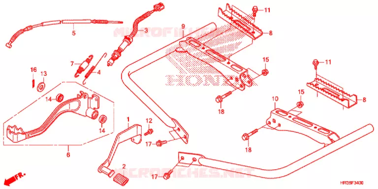 PEDALE - REPOSE PIED Honda ATV 420 FOURTRAX 2016  TRX420FA1G