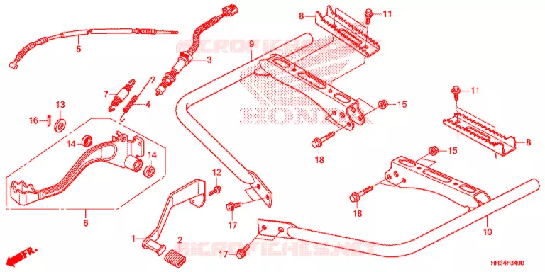 PEDALE - REPOSE PIED Honda ATV 420 FOURTRAX 2014  TRX420FA2E