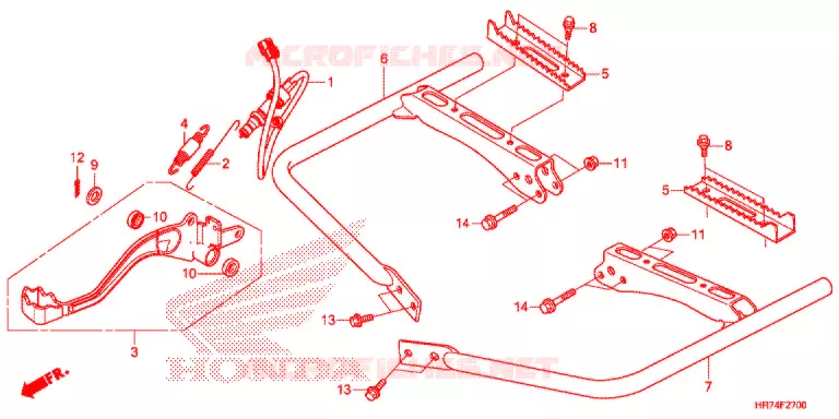 REPOSE PIED - PEDALE Honda ATV 420 FOURTRAX 2015  TRX420FA5F