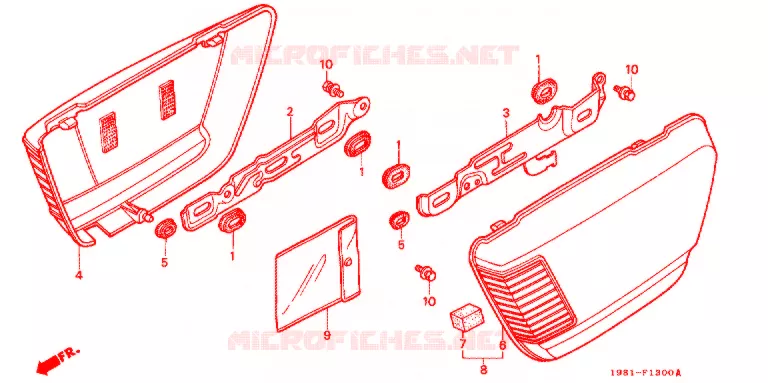 COUVERCLES LATERAUX Honda MOTO 90 CD 1981  CD90A