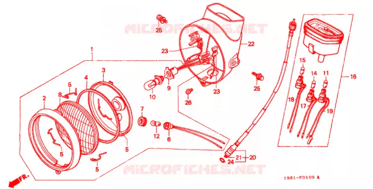 PHARE - COMPTEUR Honda MOTO 90 CD 1984  CD90A