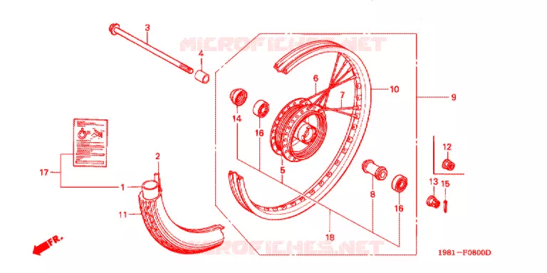 ROUE AVANT Honda MOTO 90 CD 1984  CD90A