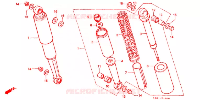 AMORTISSEUR ARRIERE Honda MOTO 90 CD 1991  CD90H