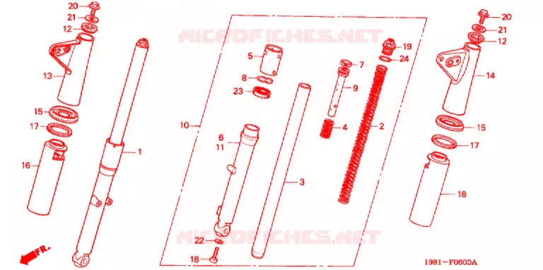 FOURCHE Honda MOTO 90 CD 1990  CD90H
