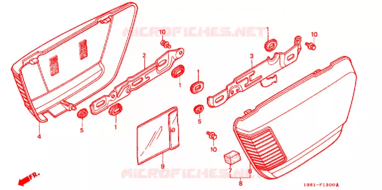 COUVERCLES LATERAUX Honda MOTO 90 CD 1997  CD90S