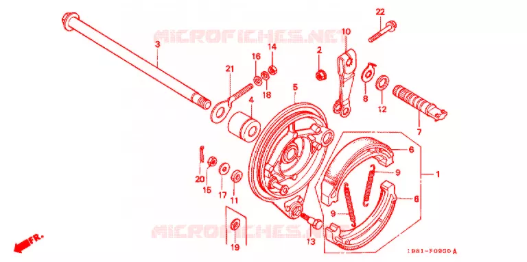 FLASQUE - MACHOIRES DE FREIN ARRIERE Honda MOTO 90 CD 1999  CD90W