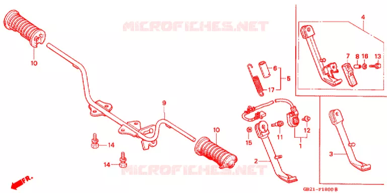 REPOSE PIED Honda MOTO 70 CHALY 1982  CF70C