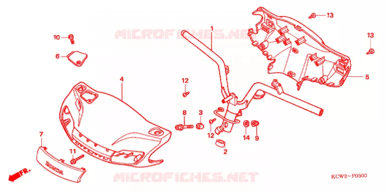 GUIDON - CARENAGE Honda SCOOTER 125 SPACY 2008  CHA125L7