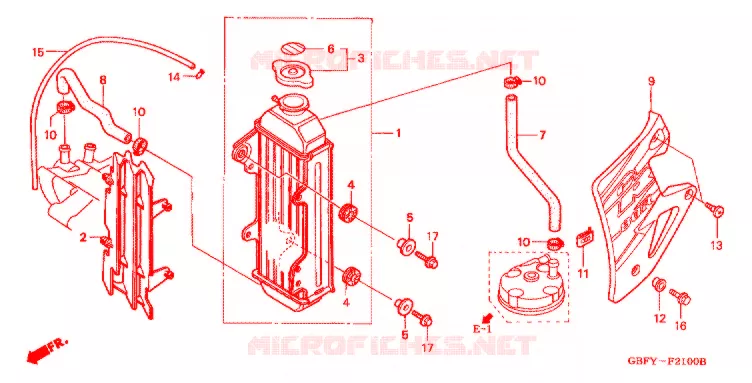RADIATEUR Honda MOTO 80 CR 2002  CR80RB2