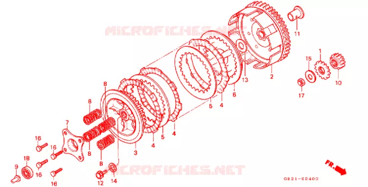 EMBRAYAGE Honda MOTO 80 CR 1990  CR80RL
