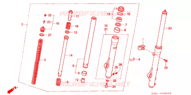 FOURCHE Honda MOTO 80 CR 1990  CR80RL
